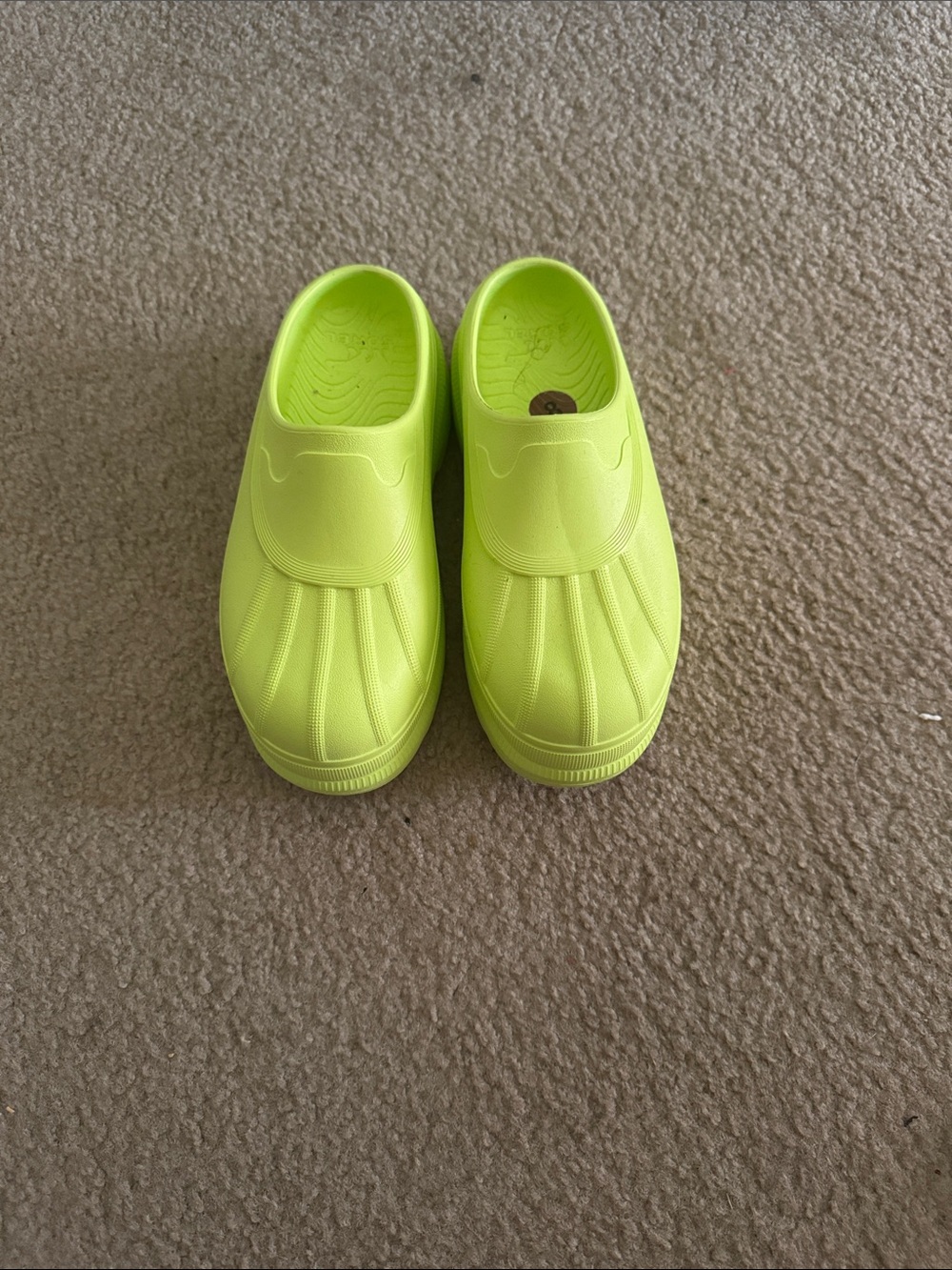 Sorel Neon Lime Slip-On Clogs